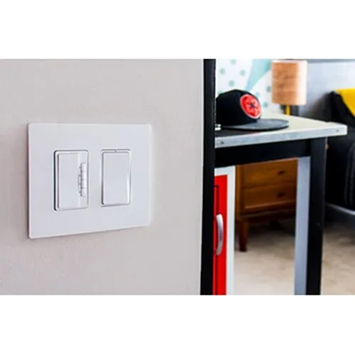 On-Q RWP262W Radiant, Two-Gang Screwless Wall Plate, White