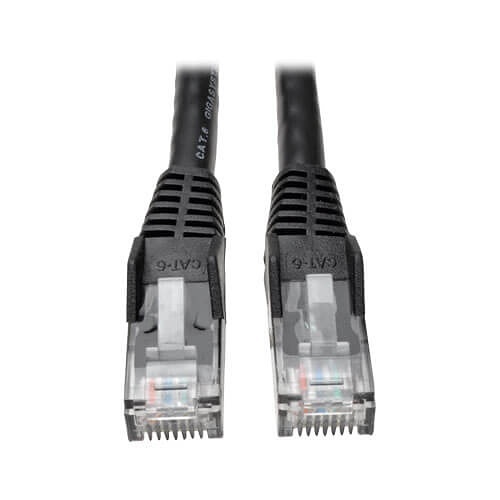 Eaton Tripp Lite N201-003-BK CAT6 Snagless Molded Gigabit Patch Cable, UPT, RJ45 M/M, 3' (91.4cm), Black