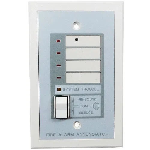 Fire-Lite RZA-4XF Remote Annunciator, Single-Gang