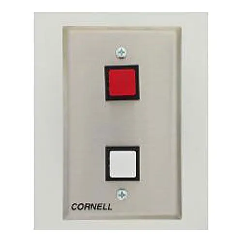 Cornell S-132AS 2-Push Button Status Station, Single Gang, Alt Action, SINGLE POLE
