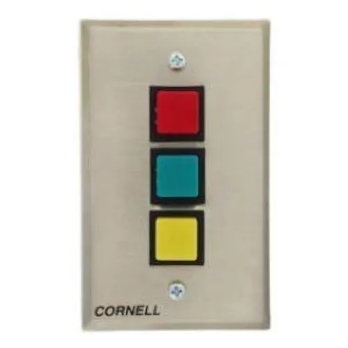 Cornell S-133MS Status Switch with 3-Push Buttons on Single Gang Plate