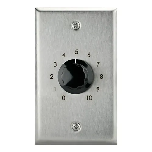 Valcom S-560 20-Watt Attenuator, Wall Mount, S-560, Stainless Steel