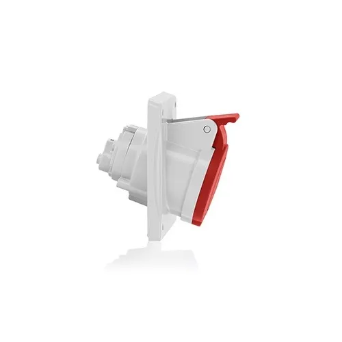 Leviton S216-R9 International Pin and Sleeve Receptacle, 16A 380-415V, Splash Resistant, Red