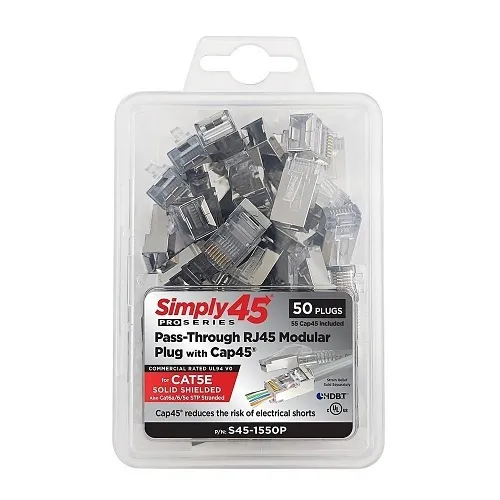 Simply45 S45-1550P ProSeries Pass Through Shielded Cable, CAT5