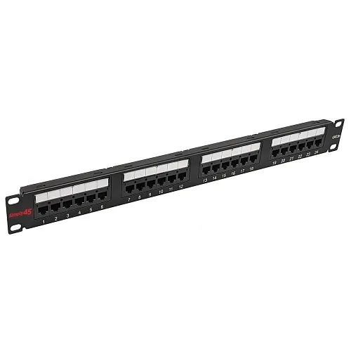 Simply45 S45-2524 Network Patch Panel, 24-Port CAT5E, Loaded
