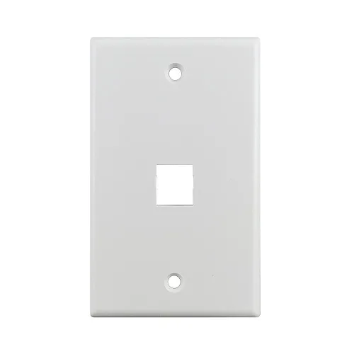 Simply45 S45-3201W Port White Keystone Wall Plate Standard Single Gang