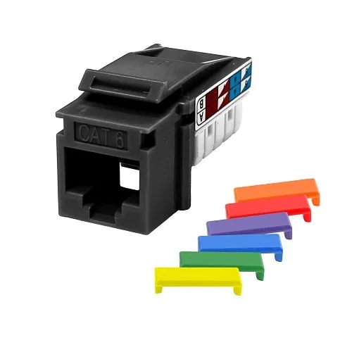 Simply45 S45-3690B CAT6 Unshielded 90° Keystone Jack, Black