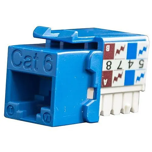Simply45 S45-3690BL CAT6 Unshielded 90˚ Keystone Jack, Blue