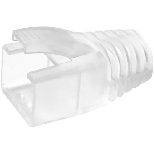 Simply45 S45-B003 Snagless Strain Reliefs for Shielded External Ground RJ45 Modular Plugs Simply45 Pass-Through and Standard WE SS Type, 100-Pieces Resealable Bag, Clear