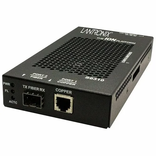 Lantronix S6310-3340-AR POTS Copper to Fiber Media Converter, ION SA, SFP