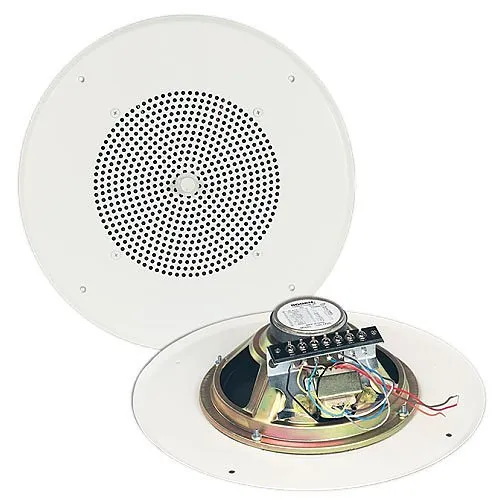 Bogen S86T725PG8WVK Ceiling Speaker Assembly with S86 8" Cone and Volume Knob, Off-White