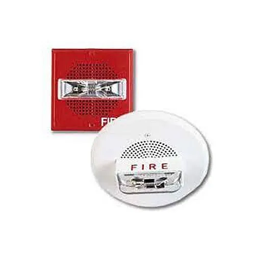 Eaton SA-S90-W Self Amplified Speaker Strobe, Round, Ceiling, FIRE Lettering, Clear Lens, 24V, 15/30/75/95 cd, Indoor, White