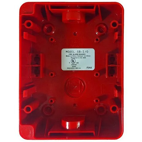 Fire-Lite SB-I/O Surface Mount Back Box for BG Series Pull Stations, Plastic