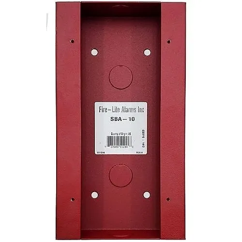 Fire-Lite SBA-10 Surface Mount Back Box, for BG-12LRA, Red
