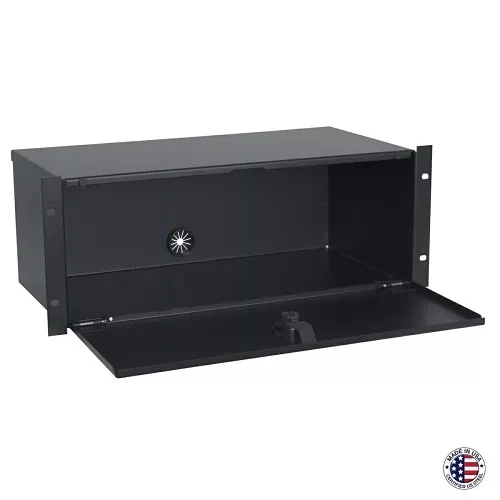 Lowell SBL49 4U Rack Storage Box with Lock