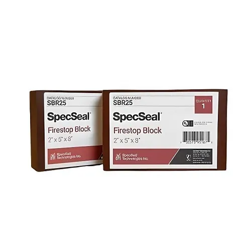 Specified Technologies SBR25 SpecSeal Firestop Block, 2" x 5" x 8", Brick Red