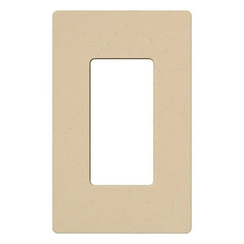Lutron SC-1-DS Claro Screwless Wall Plate, 1-Gang Satin Decora Faceplate, Desert Stone