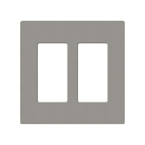 Lutron SC-2-CS Claro 2-Gang Screwless Wallplate, Satin Cobblestone