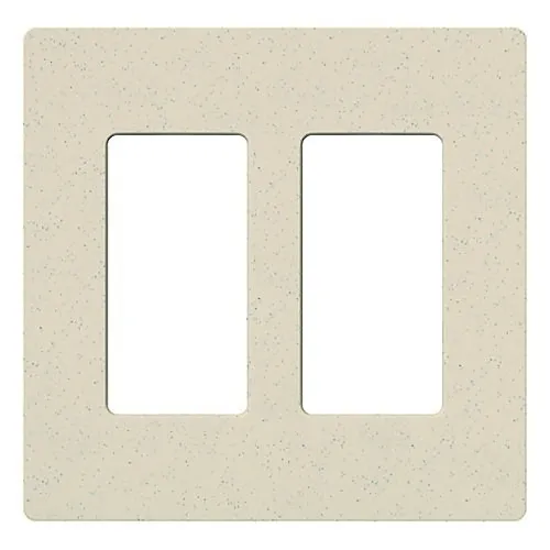 Lutron SC-2-LS Satin Colors 2-Socket Faceplate, Limestone