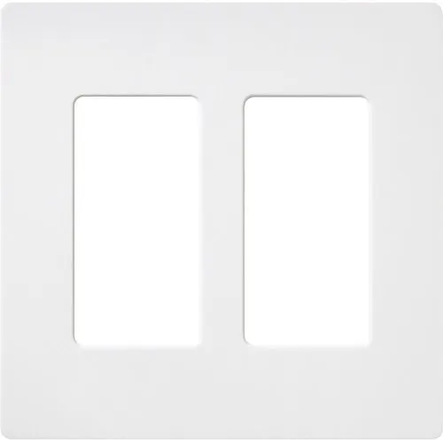 Lutron SC-2-SW Claro Satin Screwless Wall Plate 2-Gang, Snow