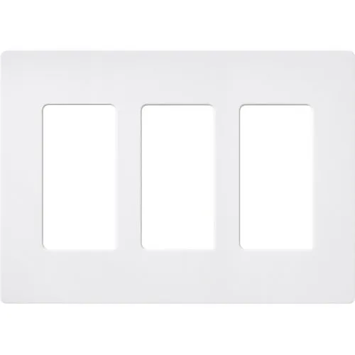 Lutron SC-3-SW Claro Satin Screwless Wall Plate 3-Gang, Snow