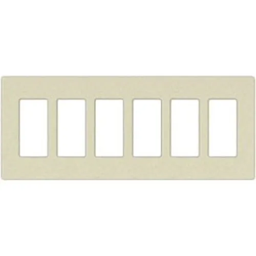 Lutron SC-6PF-BI 6-Port Frame with Blanks, Biscuit