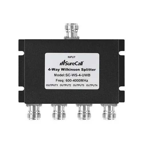 SureCall SC-WS-4-UWB C-Band 4-Way Splitter with N-Female Connectors 600-4000 MHz