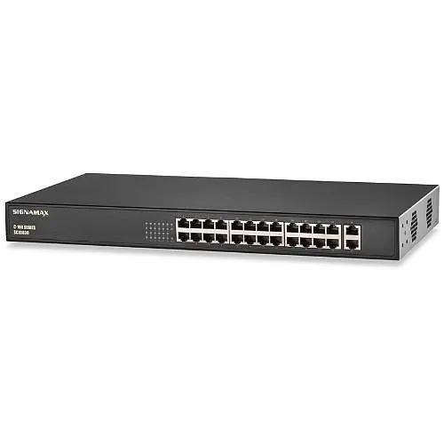Signamax SC10031 C-100 24-Port FE PoE Switch, 235W, 2-Port Gigabit