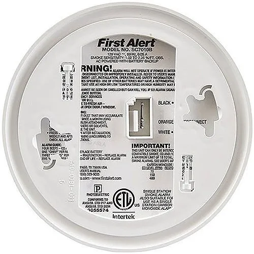 BRK SC7010BV 120VAC/DC Photo Carbon Monoxide (CO) and Smoke Combination Detector Alarm with Voice