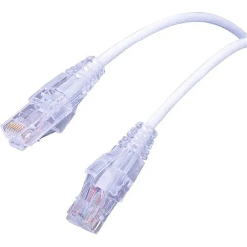 Vanco SCAT6-1WH Super Slim Category (UTP) 550 MHz Network Patch Cable, 1', Non Booted, White
