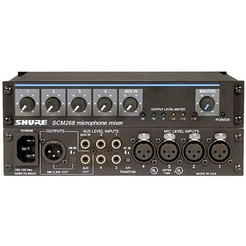 Shure SCM268 4-Channel Microphone Mixer with Transformer-Balanced Inputs