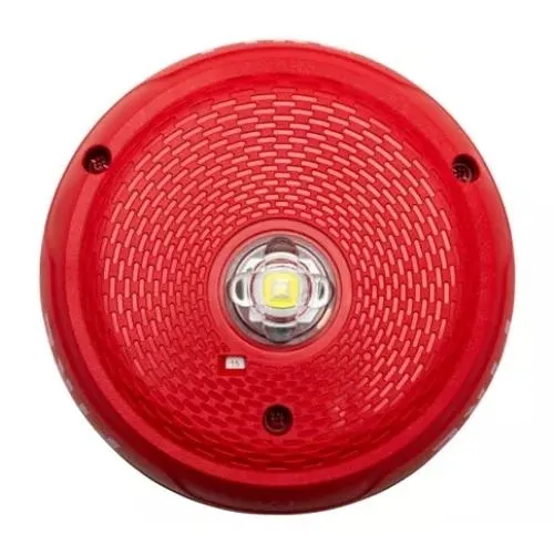 System Sensor SCRKLED L-Series Outdoor Ceiling-Mounted LED Strobe, "FIRE", Red