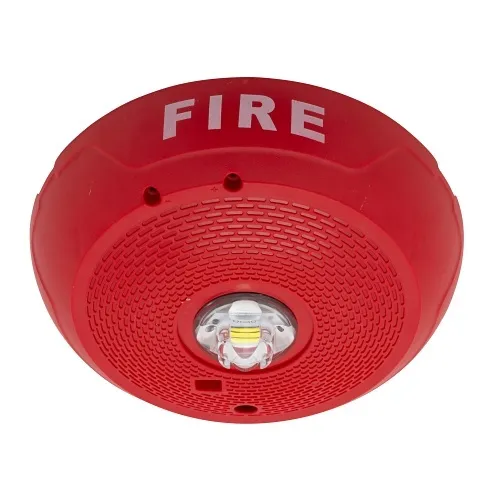 System Sensor SCRLED Series Ceiling Mount Strobe with LED, FIRE Label, Red
