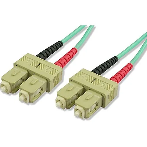 Lynn Electronics SCSC-10GIG-1M Multimode OM3 Duplex SC SC Fiber Optic Patch Cable, Blue