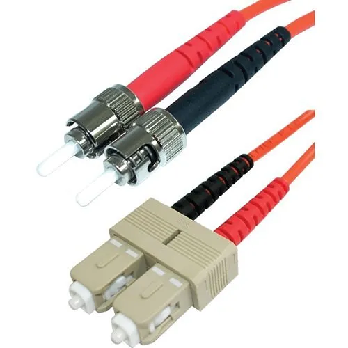 Lynn Electronics SCSTDUPMM-10M Optilink OM1 Duplex SC/ST Fiber Optic Patch Cable, 33' (10 m), Red/Black