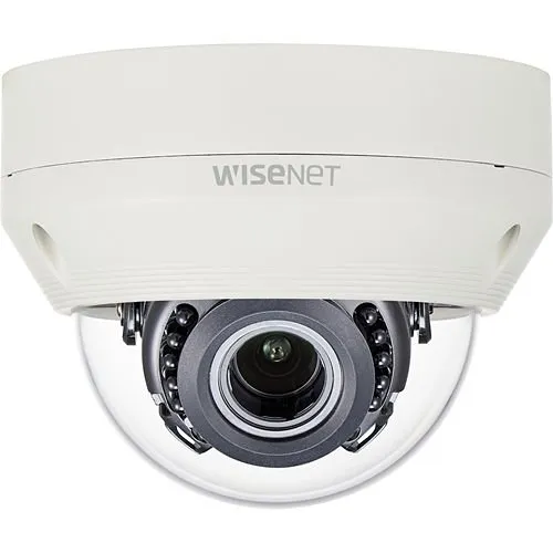 Hanwha SCV-6085R HD+ Series 2MP Analog IR Vandal Dome Camera, 3.2-10mm Varifocal Lens, Ivory