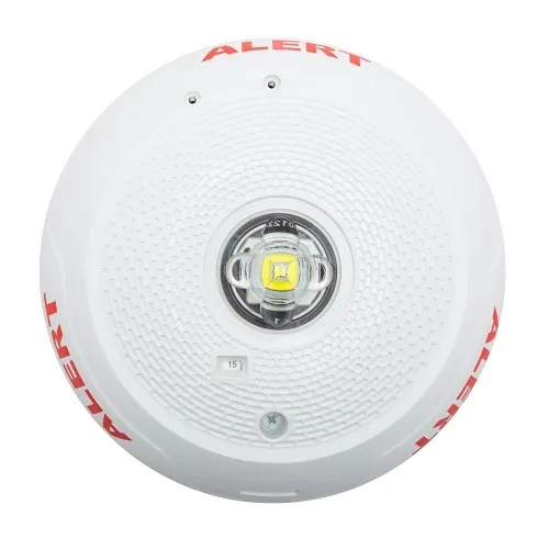 System Sensor SCWLED-CLR-ALERT Series Ceiling Mount Strobe with LED, ALERT Label, White