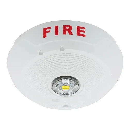 System Sensor SCWLED L Series Ceiling Mount Strobe with LED, FIRE Label, White