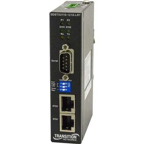 Lantronix SDSTX3110-121S-LRT Device Server, RS232/422/485 DB9 to (2) 10/100Base