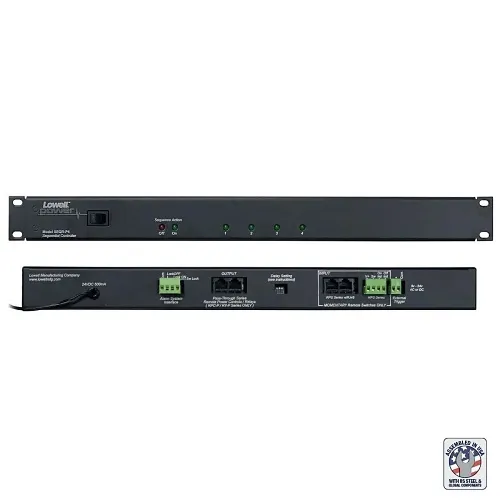 Lowell SEQR-P4 4-Step Power Sequencer with Rocker Switch, Pass-Thru RJ45 Jacks
