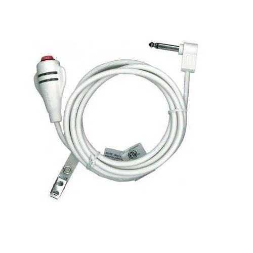 LEE DAN SF301B Call Cord / Button-Single with 8' Cable and 1/4" Male Phono Plug, White
