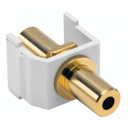 Hubbell SF35GFFW Snap-Fit Keystone 3.5mm Stereo Jack, Female to Female, White