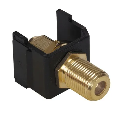 Hubbell SFFGBK Snap-Fit, Gold F-Coax Connector, Almond