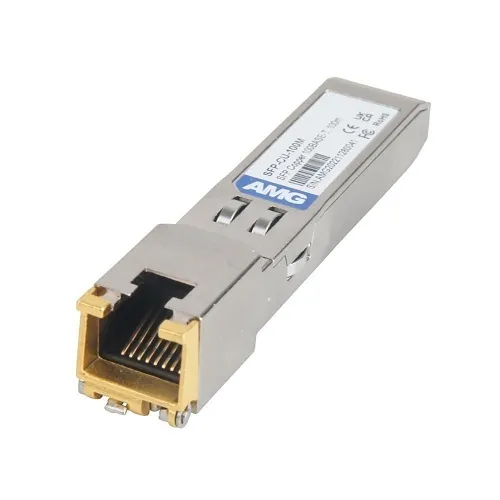AMG Systems SFP-CU-100M Industrial 100Mb Ethernet SFP Copper, 10/100BASE-T RJ45 Port, 100BASE-X SFP Interface, 100m