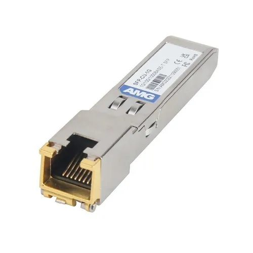 AMG Systems SFP-CU-1G Industrial High Speed 1000Mb Ethernet SFP Copper, 10/100/1000BASE-T RJ45 Port, 1000BASE-X SFP Interface, 100m