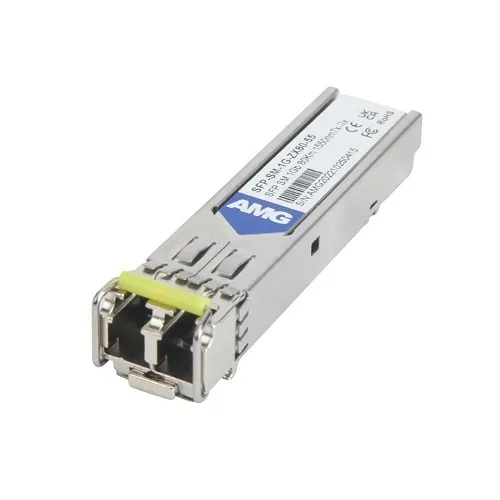 AMG Systems SFP-SM-1G-ZX80-55 SFP Singlemode, 1Gb, 2-Fibers, 80Km, LC Connectors, 1550nm Tx/Rx, -40°C to +85°C, DDM