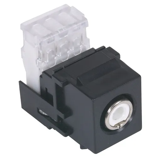 Hubbell SFRC110W Snap-Fit, RCA Connector, 110 Block, White Insulator, Black