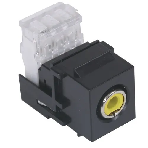 Hubbell SFRC110Y Snap-Fit, RCA Connector, 110 Block, Yellow Insulator, Black