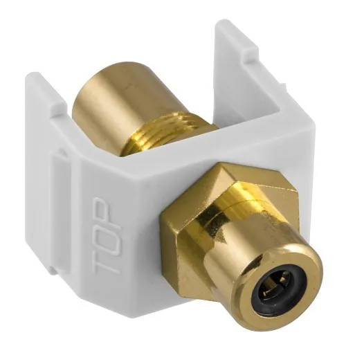 Hubbell SFRCBKFFW, SNAP-FIT,  Black RCA to RCA, White Housing