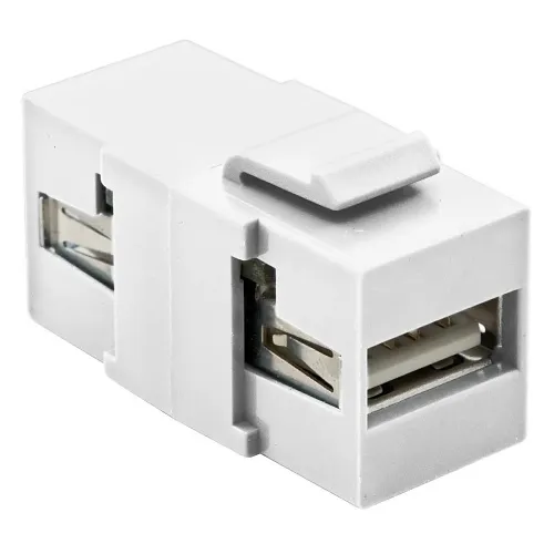 Hubbell SFUSBAAW Snap-Fit Keystone USB  to A Connector, White